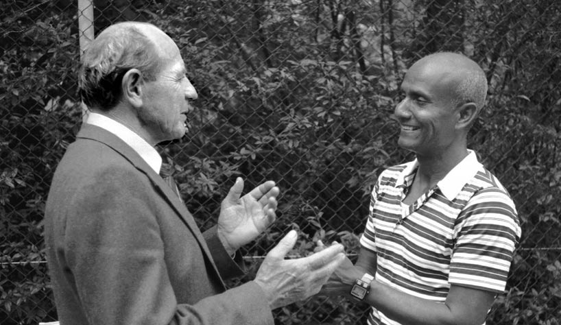 Sri Chinmoy meets Olympic great Emil Zatopek in Zurich